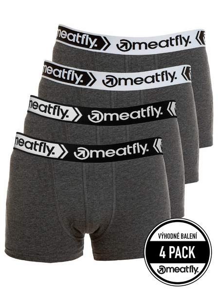Meatfly Meatfly Herren-Boxershorts Balboa Boxershorts Four Pack Grey Heather | Grau | Größe