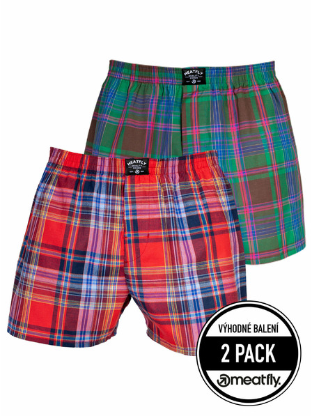 Meatfly Meatfly Herren-Boxershorts Doug Pink / Green | Rosa | Größe