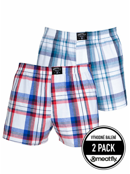 Meatfly Meatfly Herren-Boxershorts Doug White Red / Blue