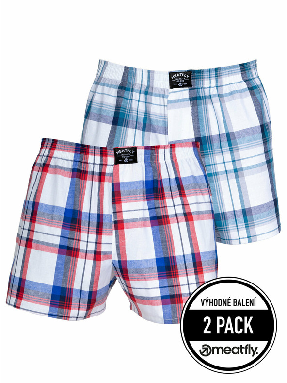 Meatfly Meatfly Herren-Boxershorts Doug White Red / Blue