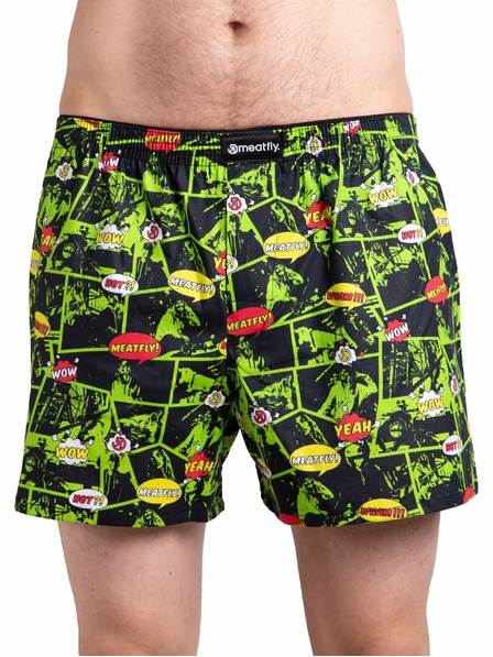 Meatfly Meatfly Herren-Boxershorts Agostino Green Comics | Grün | Größe