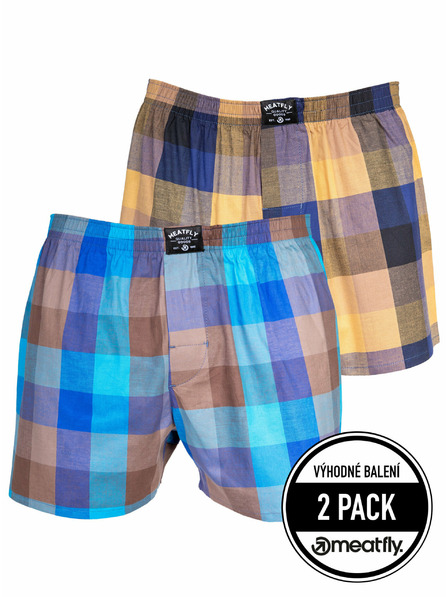 Meatfly Meatfly Herren-Boxershorts Doug Brown / Blue | Braun | Größe