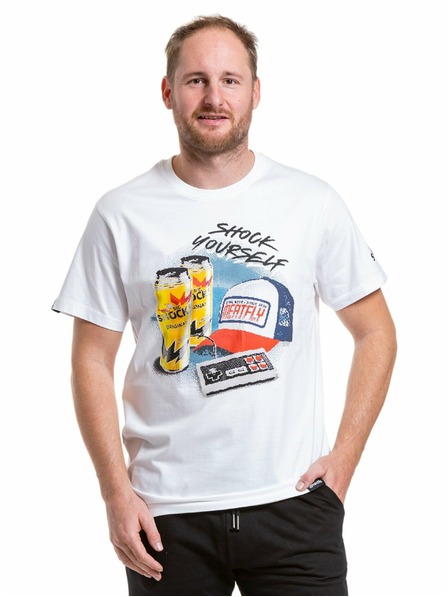 Meatfly Meatfly Herren T-Shirt Big Shock 8Bit Weiß | Weiß | Größe