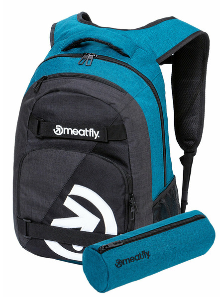 Meatfly Meatfly Exile Backpack Petrol Heather/Charcoal Heather 24 L + FREE PENCIL CASE | Blue | Volume 24 L