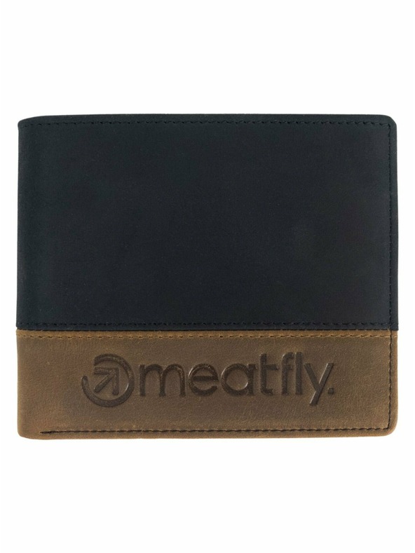 Meatfly Meatfly Leather Wallet Eddie Premium Black/Oak | Black | Size