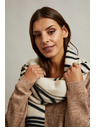 Moodo Schwarz-beige Damen gemusterter Schal Moodo