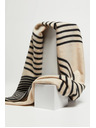 Moodo Schwarz-beige Damen gemusterter Schal Moodo