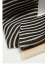 Moodo Schwarz-beige Damen gemusterter Schal Moodo