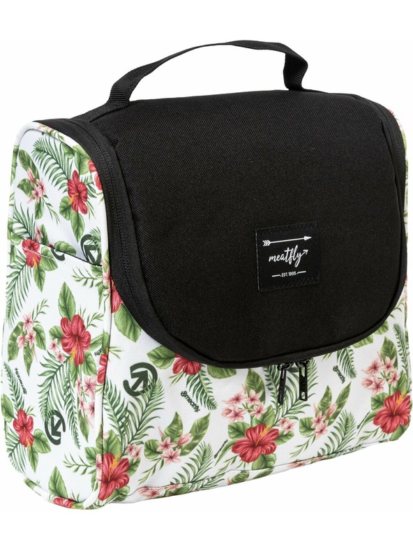 Meatfly Meatfly Toiletry Bag Cara White Tropical | Black | Volume 6 L