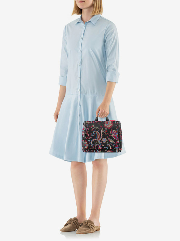 Reisenthel Weinrot-Schwarze Damen Gemusterte Kosmetiktasche Reisenthel Toiletbag XL Paisley Schwarz