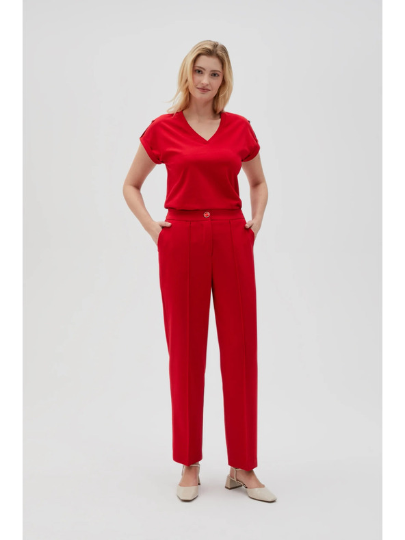 Moodo Damen Hose Rot Moodo