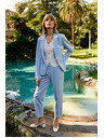 Moodo Damen Hose Blau Moodo