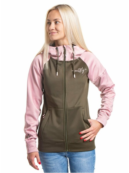 Meatfly Meatfly Damen-Funktions-Sweatjacke Alisha Powder Pink/Olive