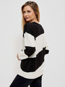 Moodo Damen Pullover weiß-schwarz Moodo