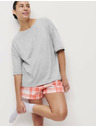 Marks & Spencer Short Checkered Set, Made of Pure Cotton Marks & Spencer grey