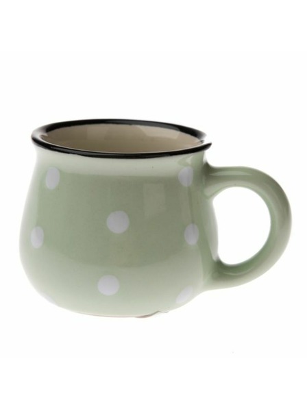 Casa de Engel Ceramic mug - light green with dots, 75ml, 24/144