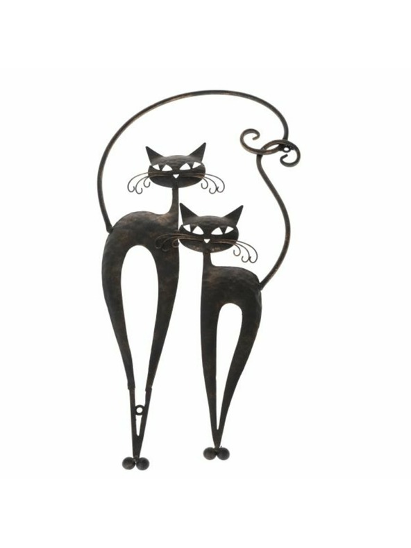 Casa de Engel Wanddekoration aus Metall - Katzen, 0/12