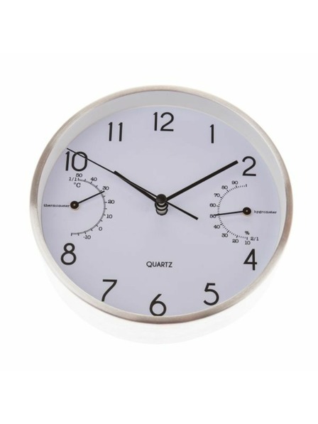 Casa de Engel Wall/Table Clock with Thermometer and Hygrometer - 15cm (Aluminum), 1/40