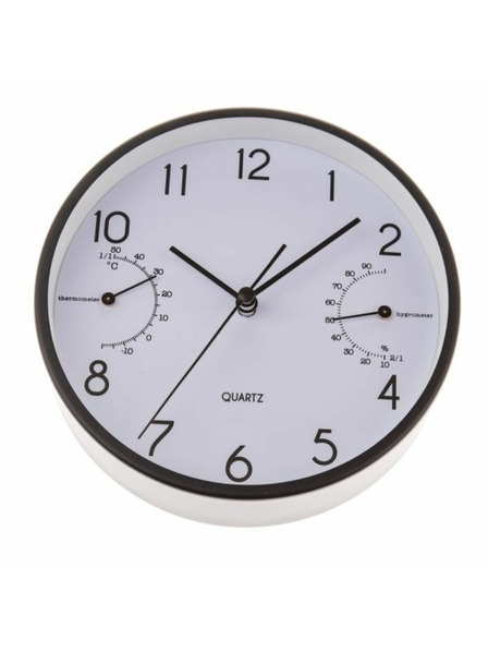 Casa de Engel Wall/Table Clock with Thermometer and Hygrometer - 15cm (Aluminum), 1/40