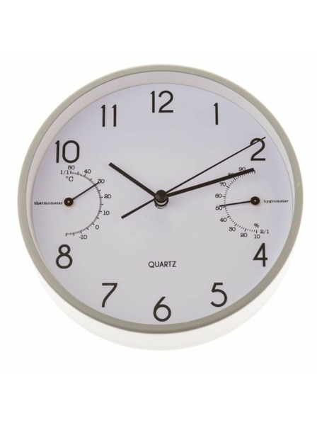 Casa de Engel Wall/Table Clock with Thermometer and Hygrometer - 15cm (Aluminum), 1/40