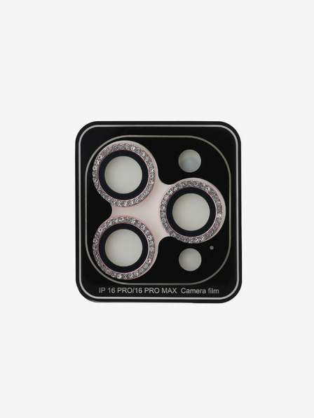 Guess Guess Fixed Glitter Lens Protection for iPhone 16 Pro/16 Pro Max Pink