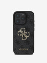 Guess Guess PU 4G Metal Logo Back Cover for iPhone 16 Pro Max Grey