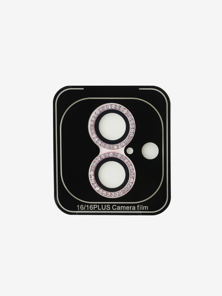 Guess Guess Fixed Glitter Lens Protection for iPhone 16/16 Plus Pink