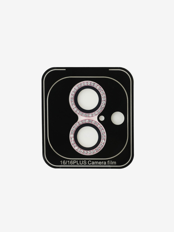 Guess Guess Fixed Glitter Lens Protection for iPhone 16/16 Plus Pink