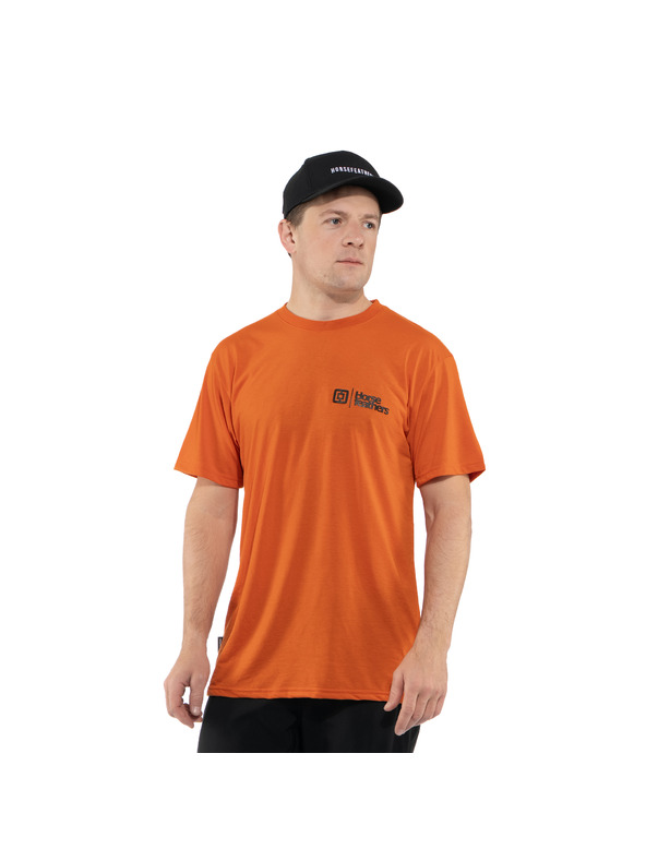 Horsefeathers Orangefarbenes Herren-Funktions-T-Shirt HORSEFEATHERS