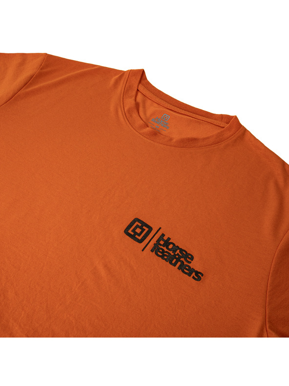 Horsefeathers Orangefarbenes Herren-Funktions-T-Shirt HORSEFEATHERS