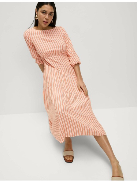 Marks & Spencer Asymmetrical High-Linen Beach Midi Dress Marks & Spencer orange