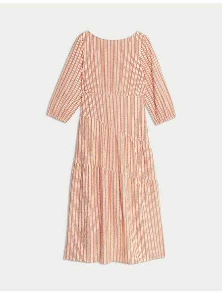 Marks & Spencer Asymmetrical High-Linen Beach Midi Dress Marks & Spencer orange