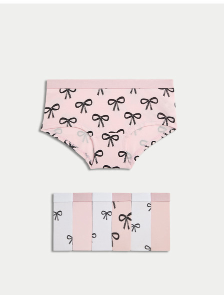 Marks & Spencer Cotton stretch shorts with bow, 7 pcs in package (5-16 years) Marks & Spencer pink