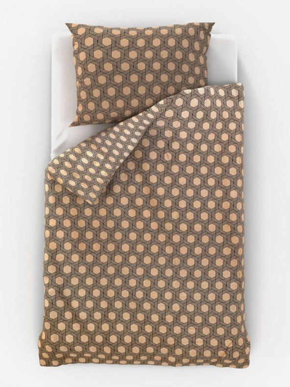 Kvalitex Satin-Bettwäsche Luxury Collection 140x200, 70x90cm Carero beige Kvalitex