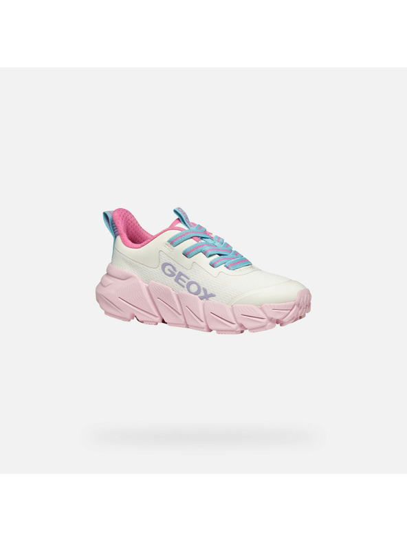 Geox White Geox Flexyper Fast Girls Sneakers