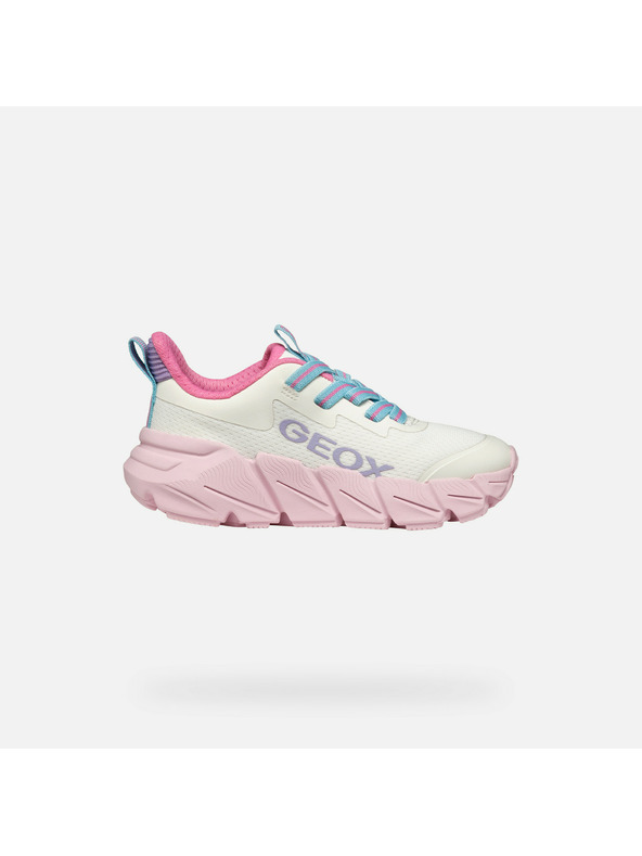 Geox White Geox Flexyper Fast Girls Sneakers