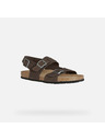 Geox Dunkelbraune Herrensandalen Geox Ghita