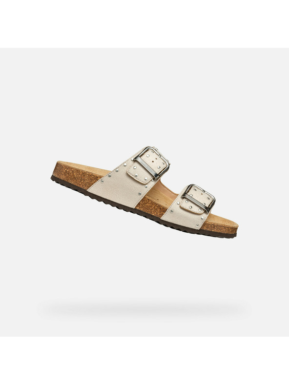 Geox Cremefarbene Damen-Hausschuhe Geox Brionia R