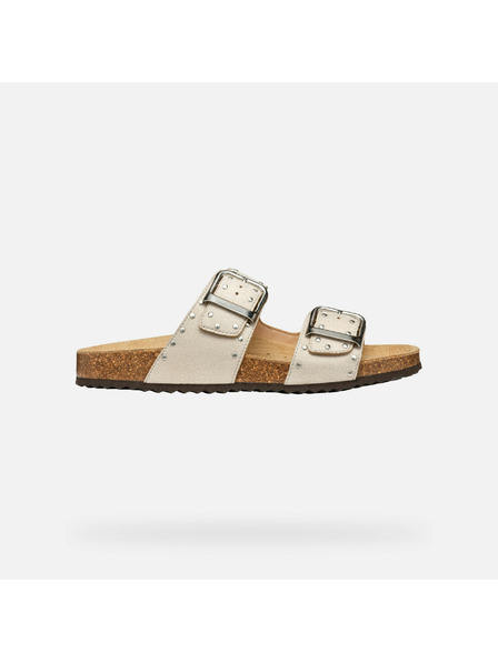 Geox Cremefarbene Damen-Hausschuhe Geox Brionia R