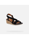 Geox Schwarze Damen-Sandalen Geox Ischia Corda