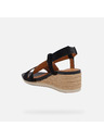 Geox Schwarze Damen-Sandalen Geox Ischia Corda