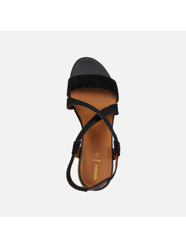 Geox Schwarze Damen-Sandalen Geox Ischia Corda