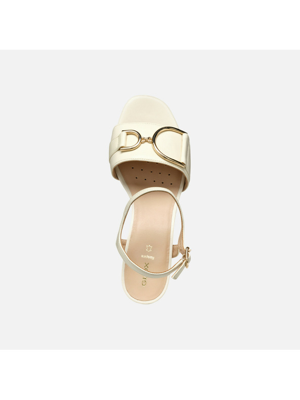 Geox Cremeweiße Geox Neeraklia 50 Damensandalen