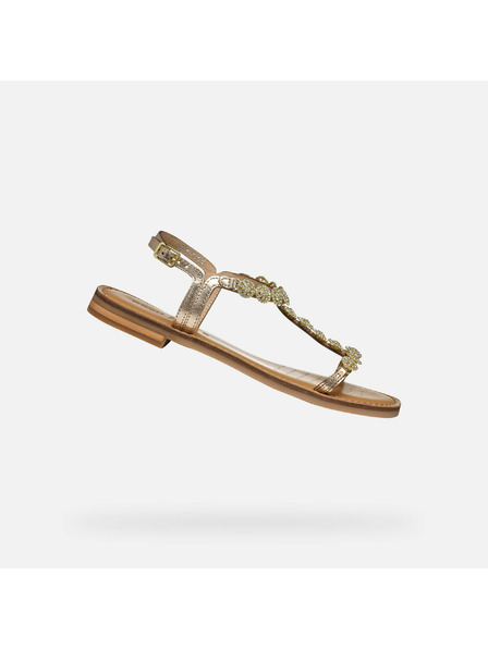 Geox Goldene Geox Maddalusiac Damensandalen