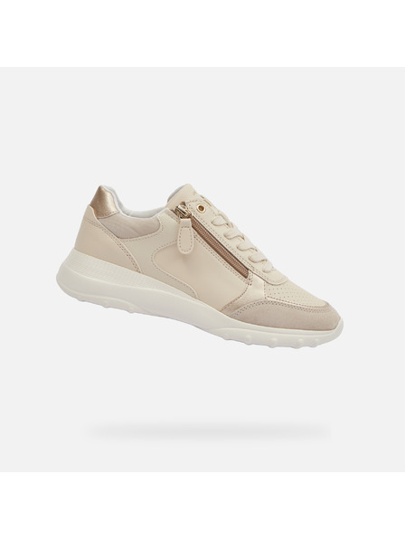 Geox Cremefarbene Damen-Sneaker Geox Alleniee