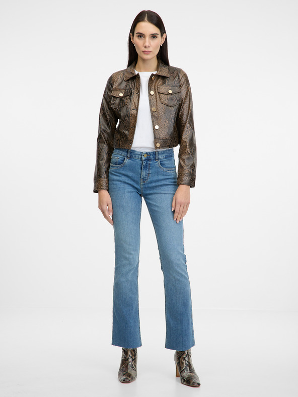 Orsay Damen Kunstlederjacke braun gemustert ORSAY