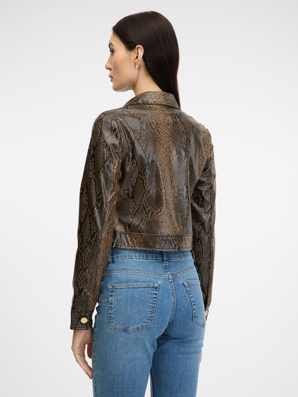 Orsay Damen Kunstlederjacke braun gemustert ORSAY