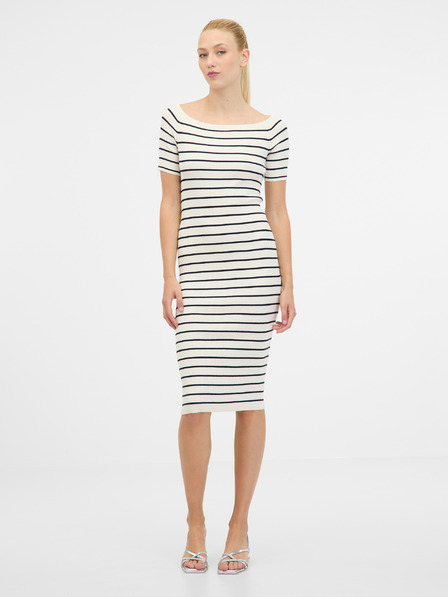 Orsay Cremefarbenes Damen-Midikleid ORSAY