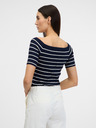 Orsay Dunkelblaues Damen-T-Shirt mit Dreiviertel-Ärmeln ORSAY