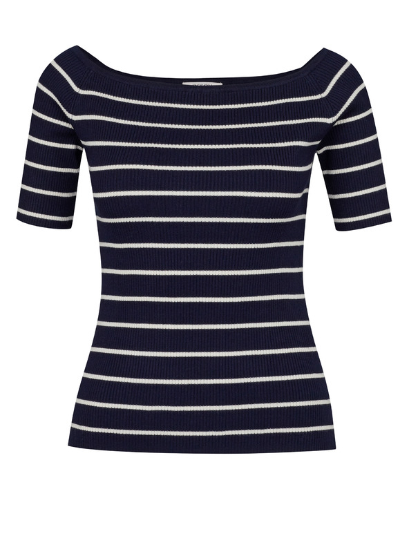 Orsay Dunkelblaues Damen-T-Shirt mit Dreiviertel-Ärmeln ORSAY